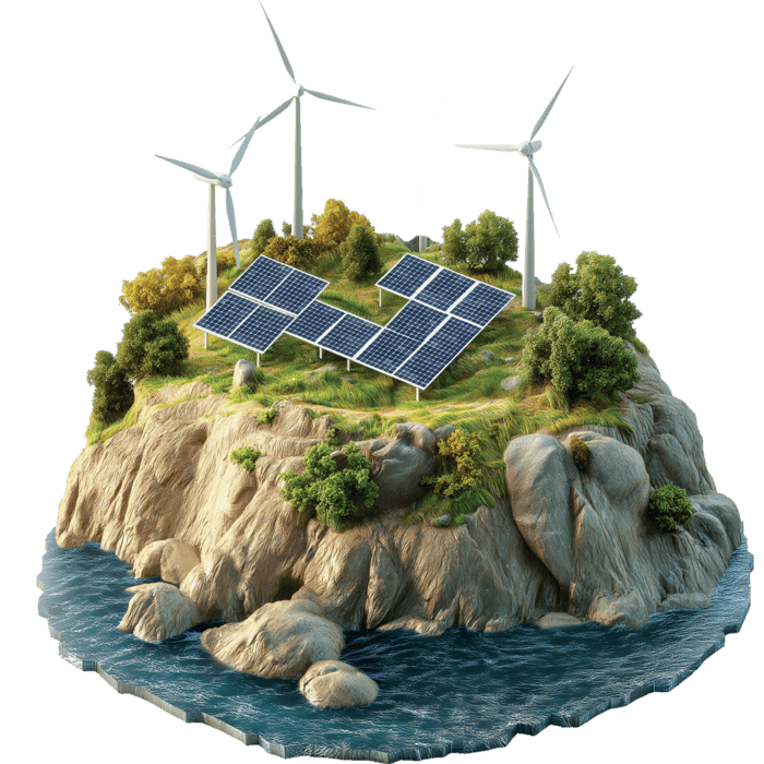 solar-panels-and-wind-turbines-on-green-island-isolated-png